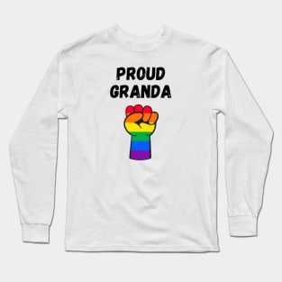 Proud Granda Rainbow Pride T Shirt Design Long Sleeve T-Shirt